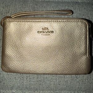 Coach Metallic Gold Wristlet